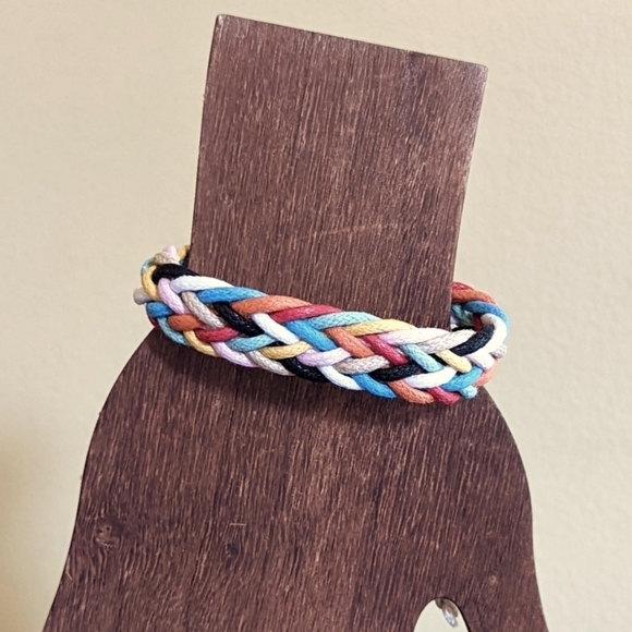 BOHEMIAN colorful braided adjustable bracelet - Picture 3 of 6